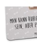 Mr. & Mrs. Panda Tischuntersetzer Hund Blume mit Spruch in Grau Pastell