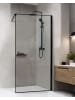 Beliani Duschwand WASPAM in Transparent/Schwarz - (W) 100 x (H) 190 x (L) 100 cm
