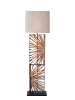 SalesFever Stehleuchte 165 cm handgefertigt mit Naturholzgestell und Lampenschirm in Beige