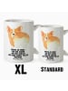 Mr. & Mrs. Panda Steinguttasse Corgi Po mit Spruch in Weiß