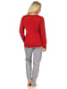 NORMANN langarm Schlafanzug Pyjama Streifen - 66231 in rot