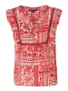 KOROSHI Bluse mit rÃ¼schenÃ¤rmeln und gemusterten prints in rot