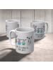 Mr. & Mrs. Panda Tasse Koala Familie zwei mit Spruch in Grau Pastell