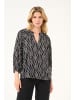 Kaffe Langarm-Bluse KAsigrid Regular fit in Black/Chalk Print