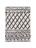 KADIMA DESIGN Hochflor Teppich Berber, Rauten, Schlafzimmer in Schwarz-Weiß