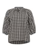 KAFFE curve Kurzarm-Bluse KCelina Regular fit in Black/grey Check