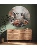 OnlyWow Rundes Wandbild Altrosa