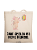 Mr. & Mrs. Panda canvas tasche Maus Dart spielen mit Spruch in Creme
