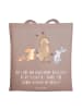 Mr. & Mrs. Panda Tragetasche Liebevolle Erzieher mit Spruch in Braun Pastell
