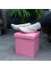 Intirilife Faltbarer Sitzhocker 30x30x30 cm in KIRSCHBLÜTEN PINK