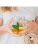Mr. & Mrs. Panda Glas Mops mit Spruch in Transparent