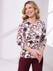 Sieh an! Rundhals-Shirt in ecru-burgund-bedruckt