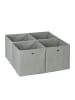 relaxdays 4 x Aufbewahrungsbox in Grau - (B)30 x (H)30 x (T)30 cm