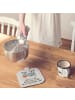 Mr. & Mrs. Panda Topfhalter Koala Familie mit Spruch in Grau Pastell