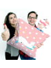 Mr. & Mrs. Panda Zierkissen Einhorn Sternenhimmel ohne Spruch in Rot Pastell