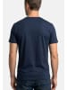 S. Oliver T-Shirt Basic in Weiß / blau