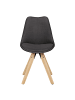 KADIMA DESIGN 2er Set Retro Esszimmerstuhl LIMA Polsterstuhl Stoff-Bezug in Anthrazit