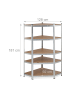 relaxdays Eck Schwerlastregal in Silber - (B)128 x (H)181 x (T)92 cm