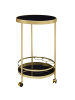 KADIMA DESIGN Goldener Servierwagen mit Retro-Charme und schwarzem Sicherheitsglas
