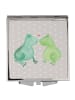 Mr. & Mrs. Panda Handtaschenspiegel quadratisch Frosch Liebe ohn... in Grau Pastell