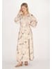 usha WHITE LABEL Damen Kimonokleid in Beige Mehrfarbig