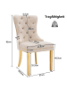 ABRIHOME Esszimmerstuhl in Beige mit Türklopfer Nagelkopfbesatz 2 Stück
