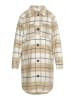 DreiMaster Vintage Damen Hemdjacke Mit Karomuster in Karo Beige Wollweiss