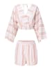 Linga Dore Linga Dore Shortama in Beige Streifen