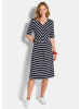 GOLDNER Kurzgröße:  Viskosekleid im Streifen-Look in marine / weiß / gestreift