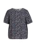 Vila Modisches Blusen Shirt Print Design Kurzarm Top Evoked in Schwarz