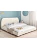 Beliani 2-tlg Doppelbett ROISEL in Beige/Schwarz