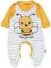 TupTam Baby Unisex Strampler-Set mit Aufdruck Spruch 2-tlg in gelb/weiß
