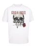 F4NT4STIC Oversize T-Shirt Guns 'n' Roses Flower Skull Rock Musik Band in weiß