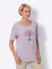 Sieh an! Kurzarm-Shirt in flieder-jeansblau