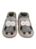Bemesu Hellrosa Baby-Leder-Laufschuhe, komfortabel mit rutschfester Sohle - Eulenmotiv