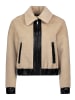 AMBER & JUNE Plüschjacke mit Kragen in beige