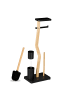 relaxdays WC Garnitur in Schwarz/ Natur - (B)30 x (H)80 x (T)20 cm