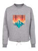 F4NT4STIC Oversize Sweatshirt Berg Sonnenuntergang Geometrisch in grau meliert