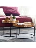 KADIMA DESIGN Couchtisch | 2er Set, Gold/Schwarz, Tablett, Rund in Gold
