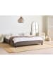 Beliani Doppelbett ROANNE in Beige/Dunkler Holzfarbton - (W) 190 x (H) 29 x (L) 213 cm