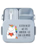 Mr. & Mrs. Panda MEPAL Bentobox Einhorn Herz Motiv mit Spruch in Blau Pastell