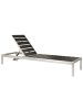 Beliani Gartenliege NARDO in Schwarz/Silber - (W) 64 x (H) 29 x (L) 198 cm