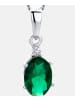 Diamant L'éternel Halskette mit Anhänger aus 375 Weißgold mit Diamant mit Smaragd