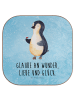 Mr. & Mrs. Panda Getränkeuntersetzer Pinguin Marienkäfer mit Spruch in Eisblau