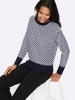 Sieh an! Pullover in marine-weiß-gemustert