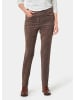 GOLDNER Bi-elastische Hose in superweichem Veloursleder-Look in taupe