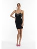 faina Damen Minikleid Mit Perlenketten in Schwarz