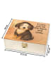 Mr. & Mrs. Panda Teebox Holz Hund Entspannen Design mit Spruch in Weiß