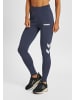 Hummel Leggings Training High Waist Tight Fit Sport Figurbetont in Navy