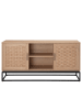 home24 home24 Sideboard mit 2 Türen aus Pappel-Echtholzfurnier & Metall in Pappel Hell in Pappel Hell